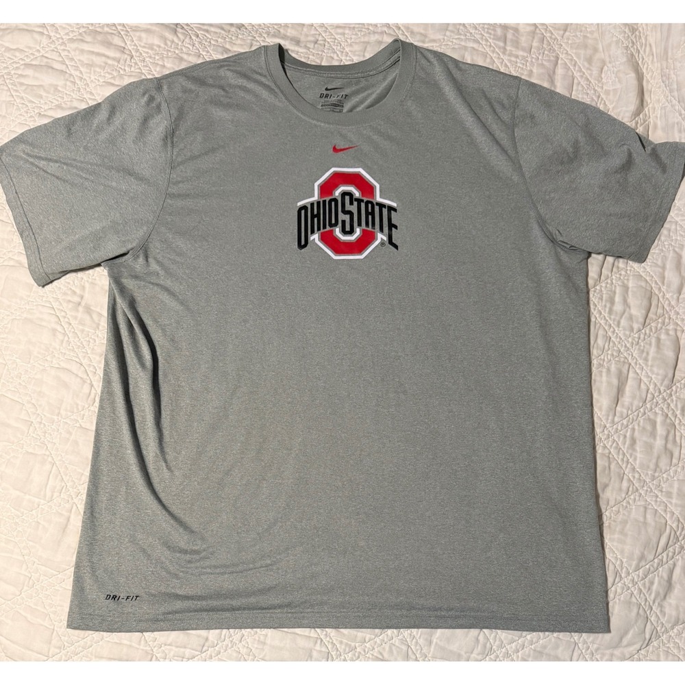 Nike Dri-FIT Ohio State Buckeyes Mens XXL Gray Short Sleeve Training T-Shirt